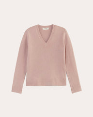 womens-v-neck-sweater-plush-cotton-dusty-rose | alt