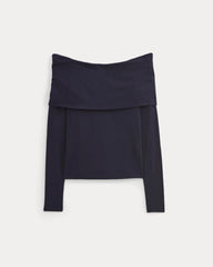 womens-off-shoulder-top-butterluxe-deep-navy | alt