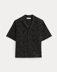 womens-eyelet-camp-shirt-black | alt