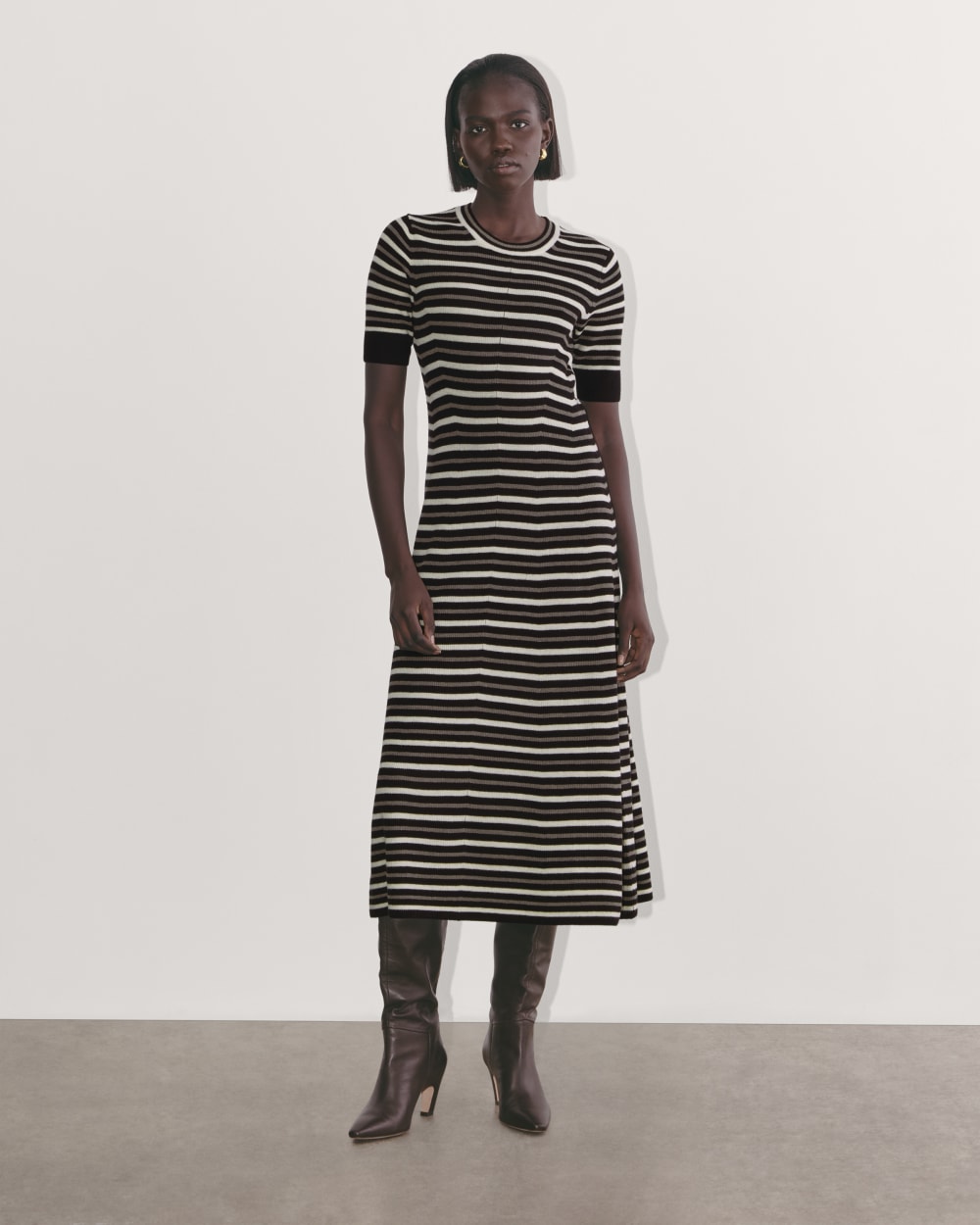 womens-cotton-blend-ribbed-sweater-dress-taupe-canvas-black | primary