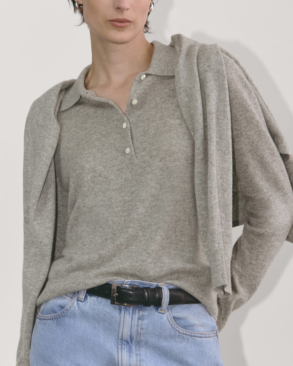 womens-cashmere-classic-sweater-polo-heather-grey | alt