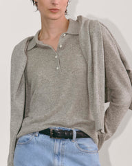 womens-cashmere-classic-sweater-polo-heather-grey | alt