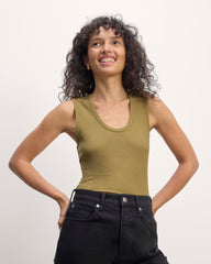 womens-tencel-rib-shimmy-tank-fennel-seed | primary
