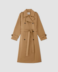 womens-cotton-long-trench-coat-toasted-coconut | alt