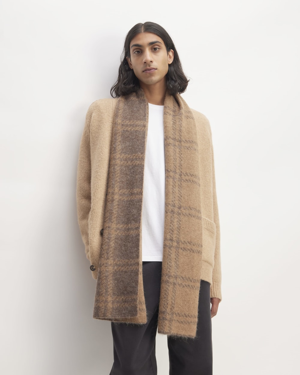 unisex-alpaca-patterned-scarf-cocoa-tigers-eye | alt