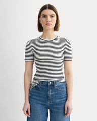 womens-ultrasoft-merino-wool-sweater-tee-bone-navy | primary