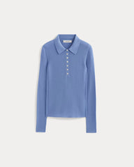 womens-ultrasoft-merino-ribbed-polo-bluebell | alt