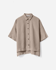 womens-drapey-square-shirt-hthr-brown | alt