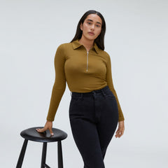 womens-super-soft-zip-polo-tapenade