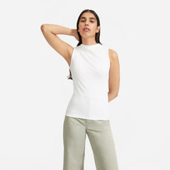 womens-pima-micro-rib-funnel-neck-tank-white | primary