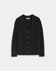 womens-cotton-v-neck-cocoon-cardigan-black | alt