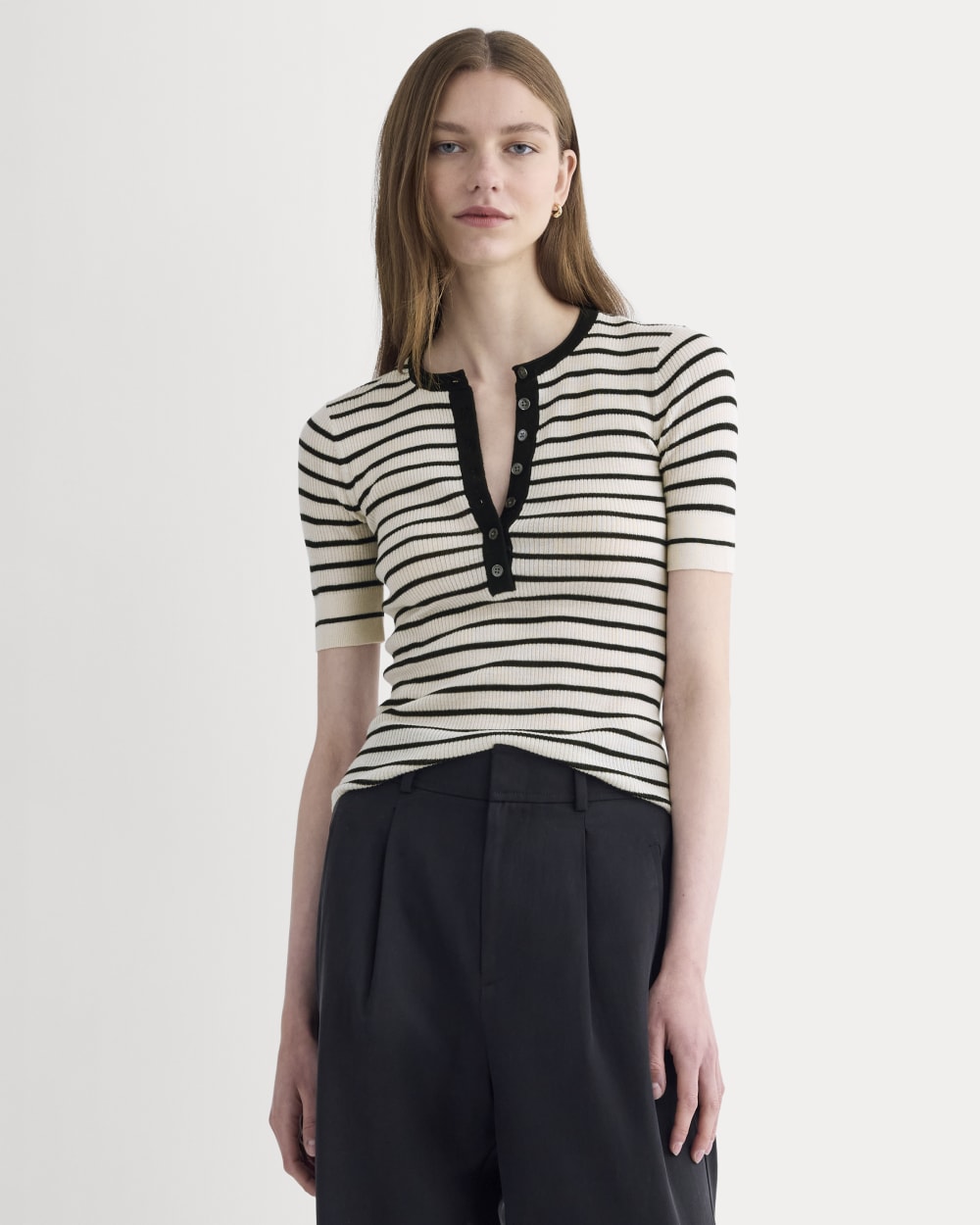 womens-short-sleeve-henley-soft-merino-parchement-black | primary