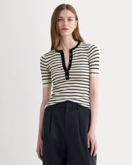 womens-short-sleeve-henley-soft-merino-parchement-black | primary