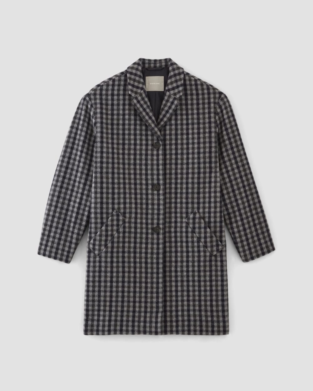 womens-italian-rewool-cocoon-coat-grey-charcoal-navy-check | alt