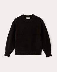 womens-cotton-oversized-cocoon-sweater-black | alt