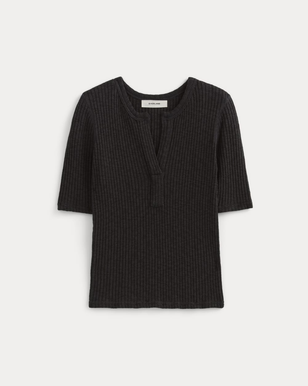 womens-rib-knit-short-sleeve-henley-black | alt