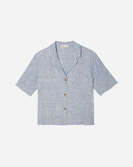 womens-linen-workwear-shirt-blue-pinstripe | alt