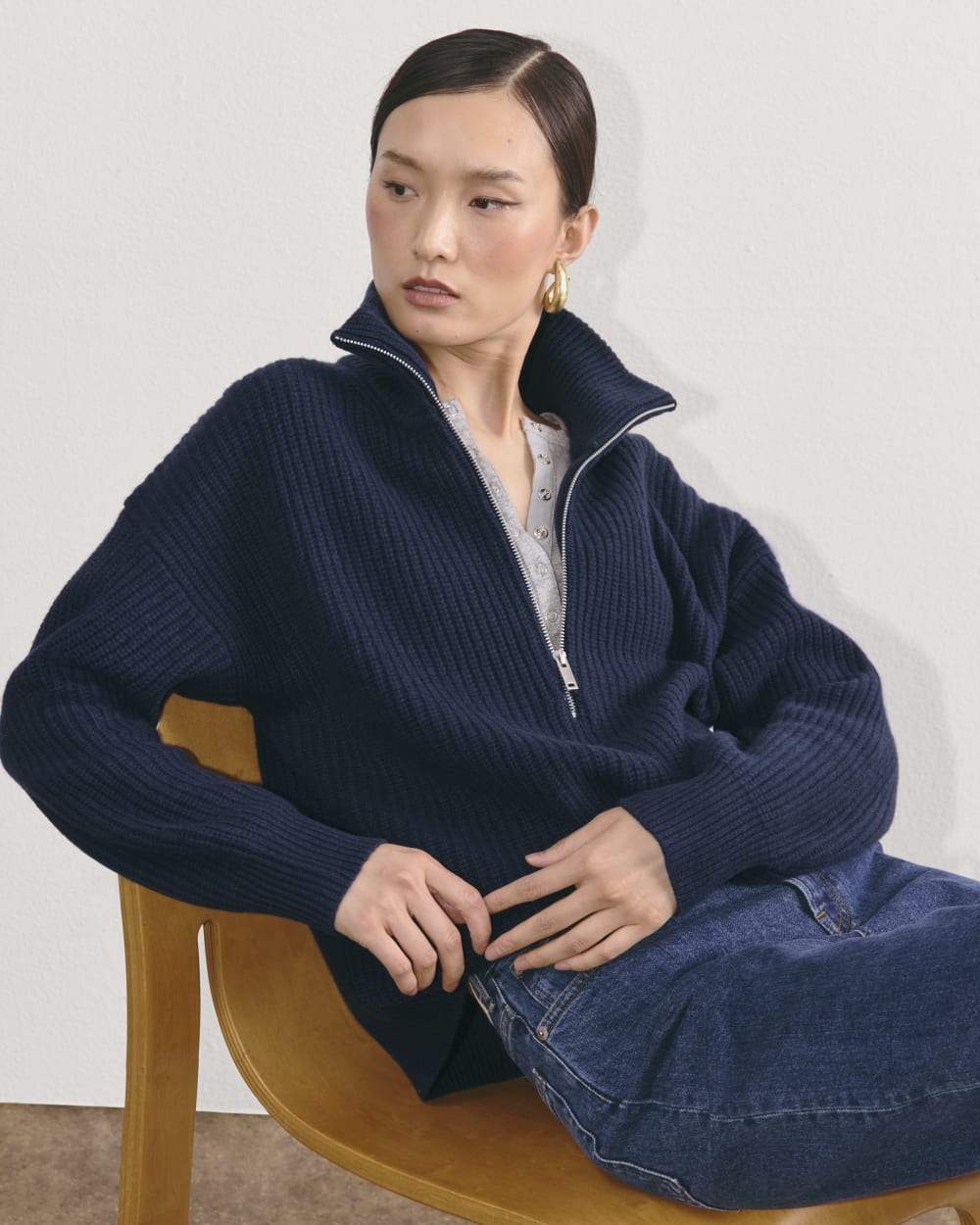 womens-felted-merino-halfzip-sweater-navy