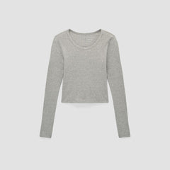 womens-cropped-supima-rib-ls-crew-heathered-grey | alt