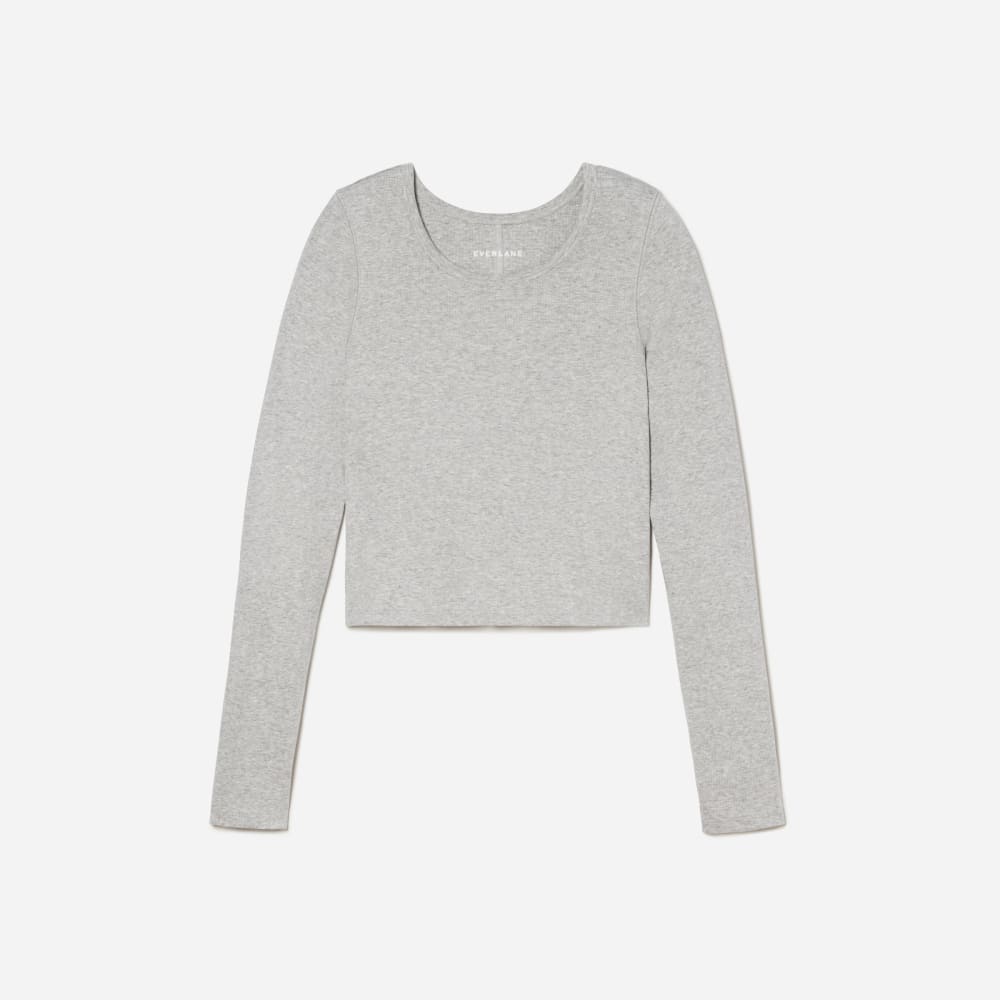 womens-cropped-pima-rib-ls-crew-hthr-grey | alt