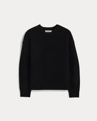 womens-wool-cashmere-cocoon-crew-sweater-black | alt