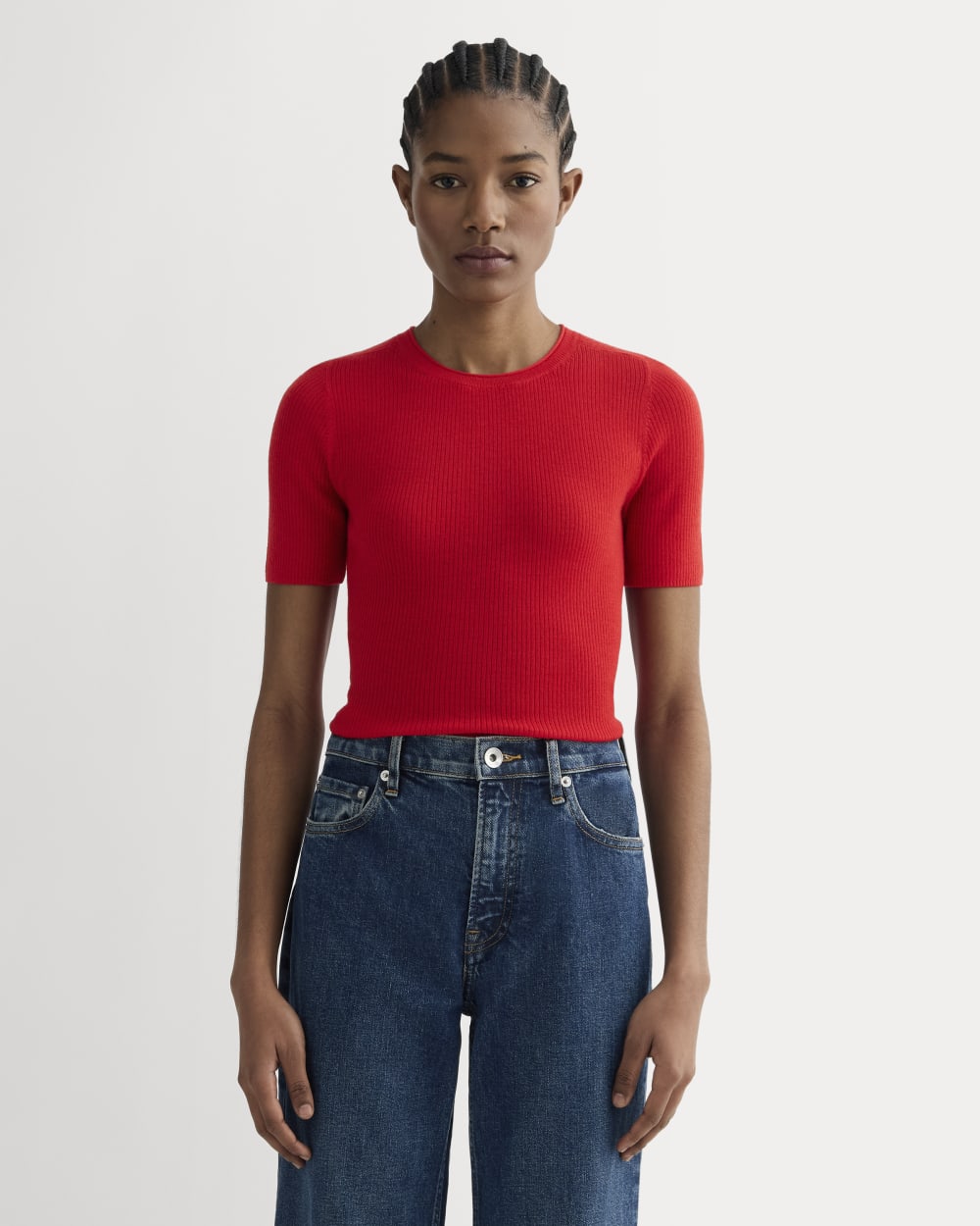 womens-ultrasoft-merino-wool-sweater-tee-classic-red | primary