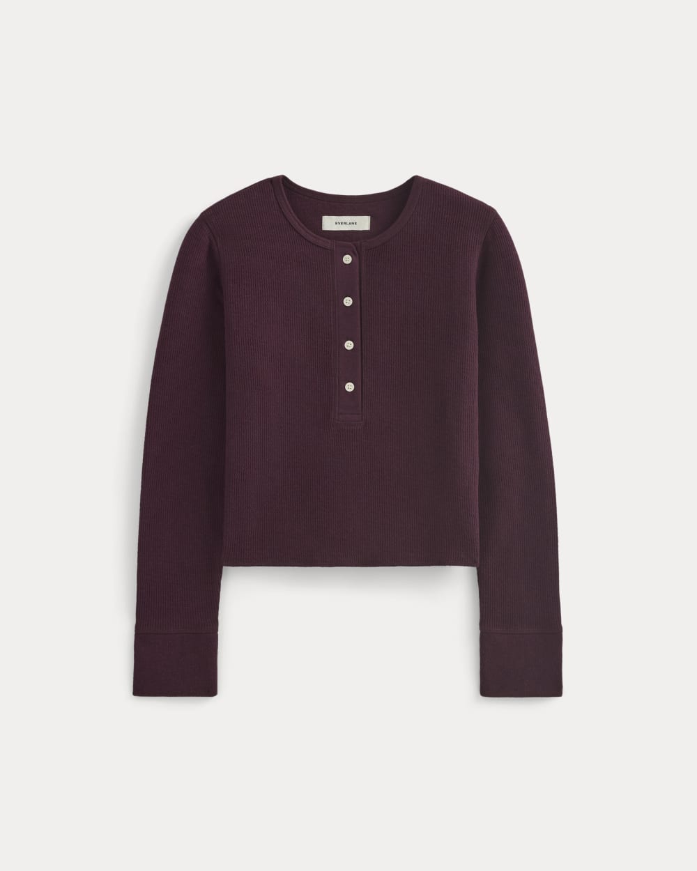 womens-boxy-henley-in-cozy-waffle-heathered-port-royale | alt