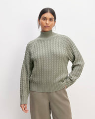 womens-cotton-merino-cable-turtleneck-sage-green | primary