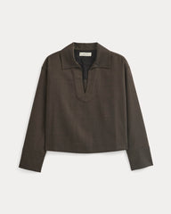 womens-overshirt-in-tailor-twill-heathered-fudge | alt