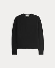 womens-cashmere-slim-crew-sweater-black | alt