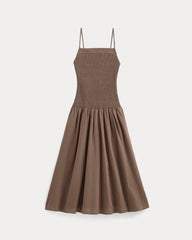 womens-gauze-open-back-dress-mocha | alt