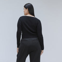 womens-cotton-merino-front-tie-top-black