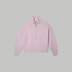 womens-felted-merino-halfzip-sweater-light-lilac | alt