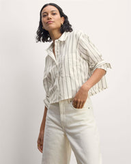 womens-silky-cttn-cropped-shirt-bone-black-new | primary