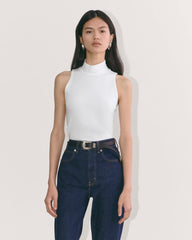 womens-supima-cutaway-mockneck-tank-white | primary