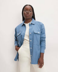 womens-cotton-flannel-shirt-heathered-heritage-blue | primary