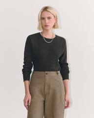 womens-cotton-waffle-crew-ls-tee-black | primary