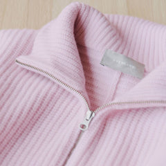 womens-felted-merino-halfzip-sweater-light-lilac