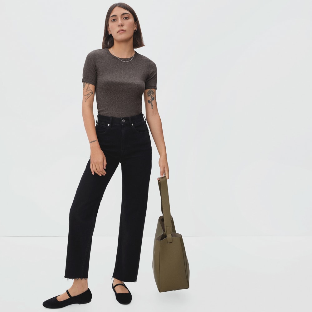 womens-ribbed-pima-crew-tee-hthr-fatigue | alt