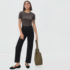 womens-ribbed-pima-crew-tee-hthr-fatigue | alt