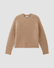 womens-cloud-oversized-textured-crew-tigers-eye-brown | alt