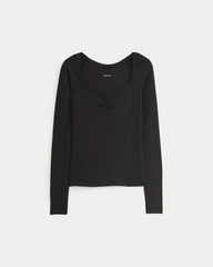 womens-sweatheart-neck-top-in-butterluxe-black | alt
