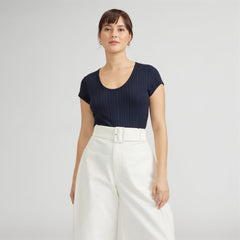 womens-rib-soft-knit-scoop-neck-tee-navy | primary