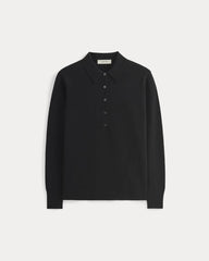 womens-oversized-polo-sweater-merino-black | alt