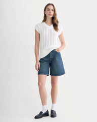 womens-long-a-line-short-dark-indigo | primary