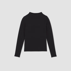 womens-supima-stretch-funnel-neck-tee-black | alt