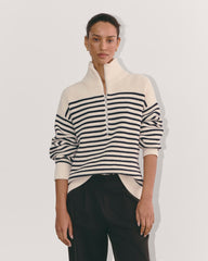 womens-cotton-half-zip-sweater-canvas-navy | primary