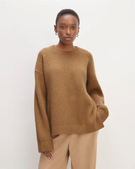 womens-felted-merino-oversized-crewneck-deep-camel | primary