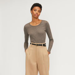 womens-cropped-supima-rib-ls-crew-heather-fatigue | primary