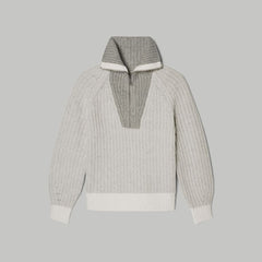 womens-luxe-teddy-ovr-half-zip-sweater-canvas-tan-heather-grey | alt